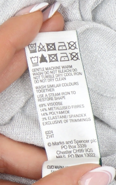 Womens UK Size 10 Marks and Spencer Grey Basic T-Shirt