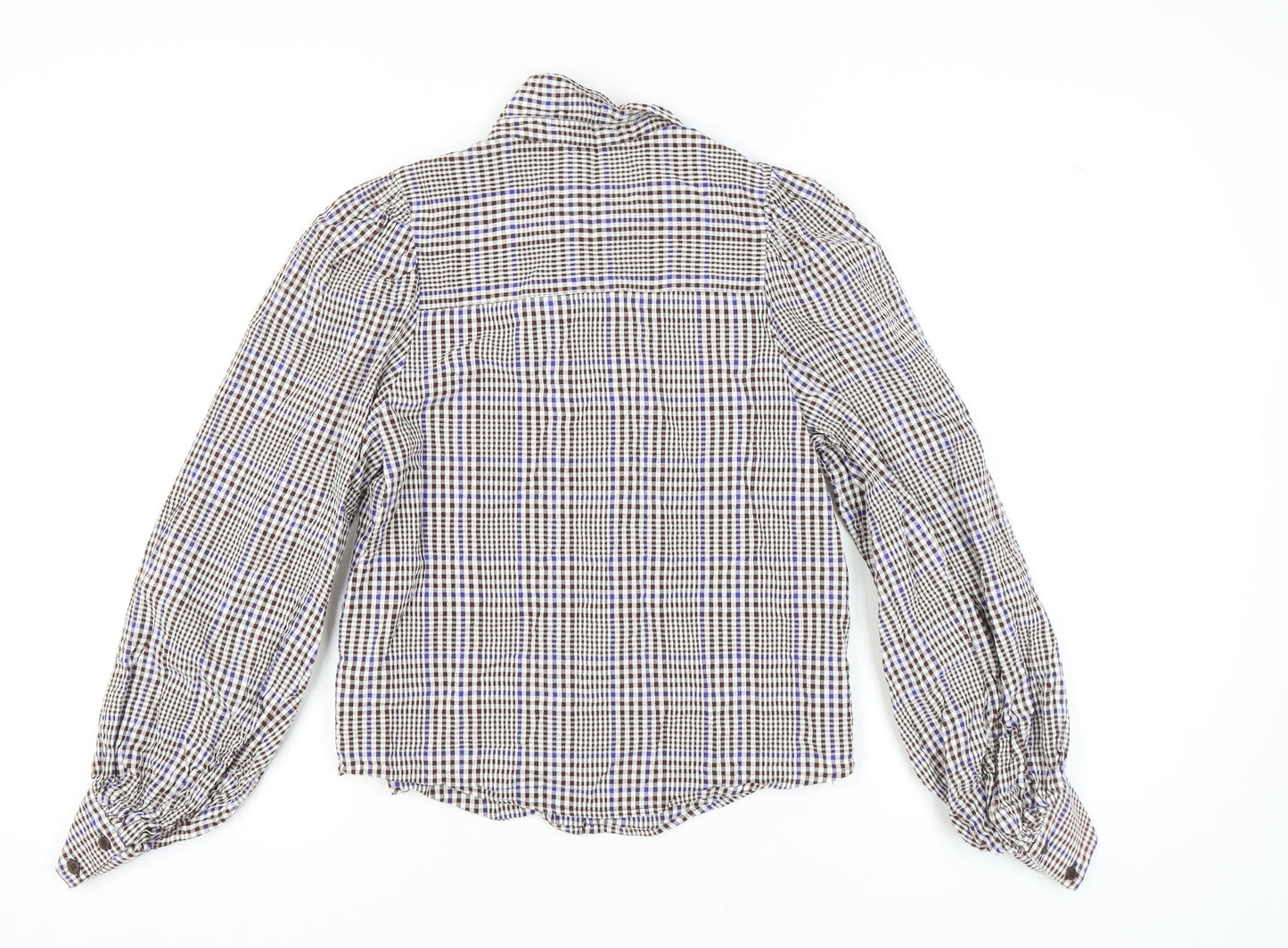 Womens UK Size S Monki Brown Basic Button-Up