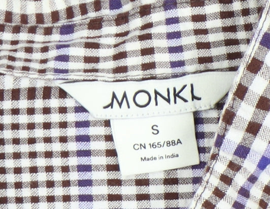Womens UK Size S Monki Brown Basic Button-Up