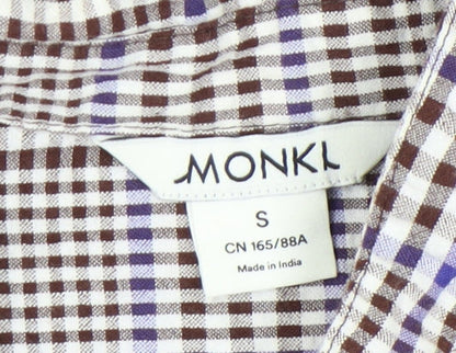 Womens UK Size S Monki Brown Basic Button-Up