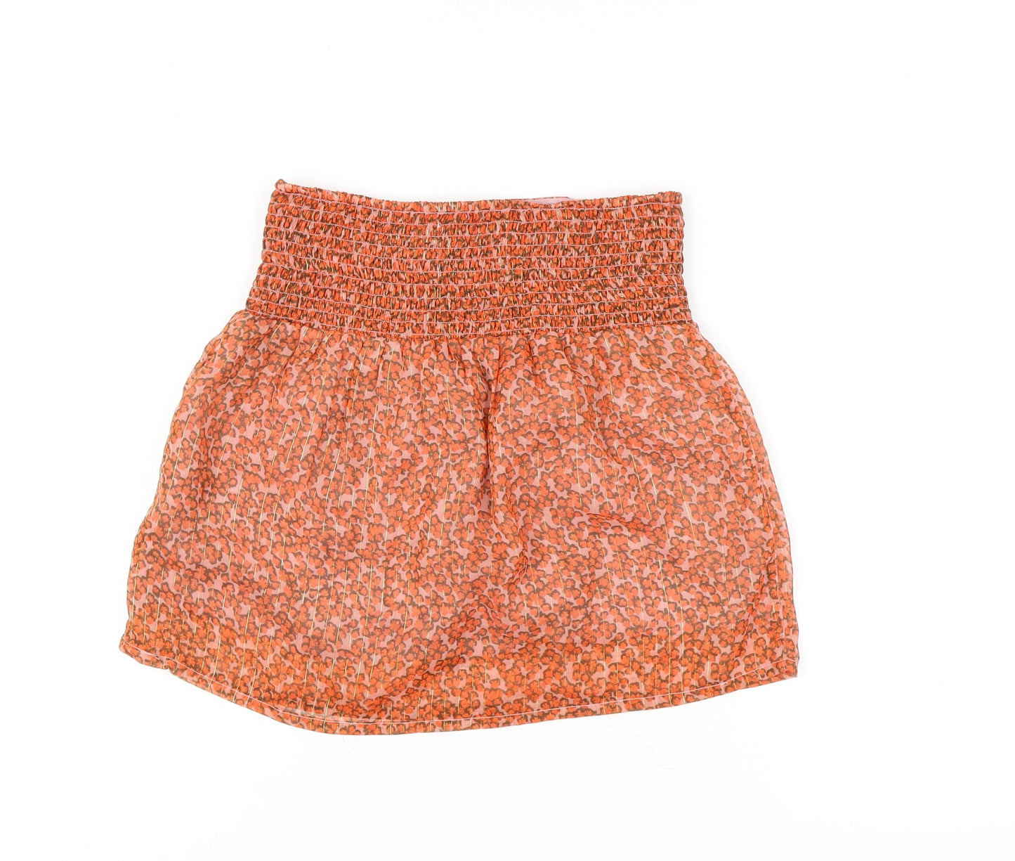 Lollys Laundry Women's Short Orange Floral Skirt