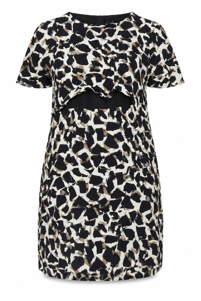 Marks and Spencer Women's Grey Animal Print Shift Dress, Size 18