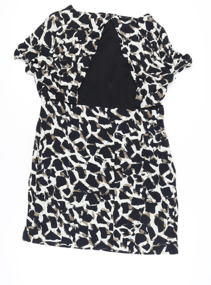Marks and Spencer Women's Grey Animal Print Shift Dress, Size 18