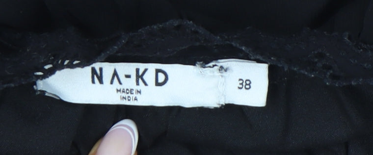 UK Size 10 NA-KD Black Camisole Tank