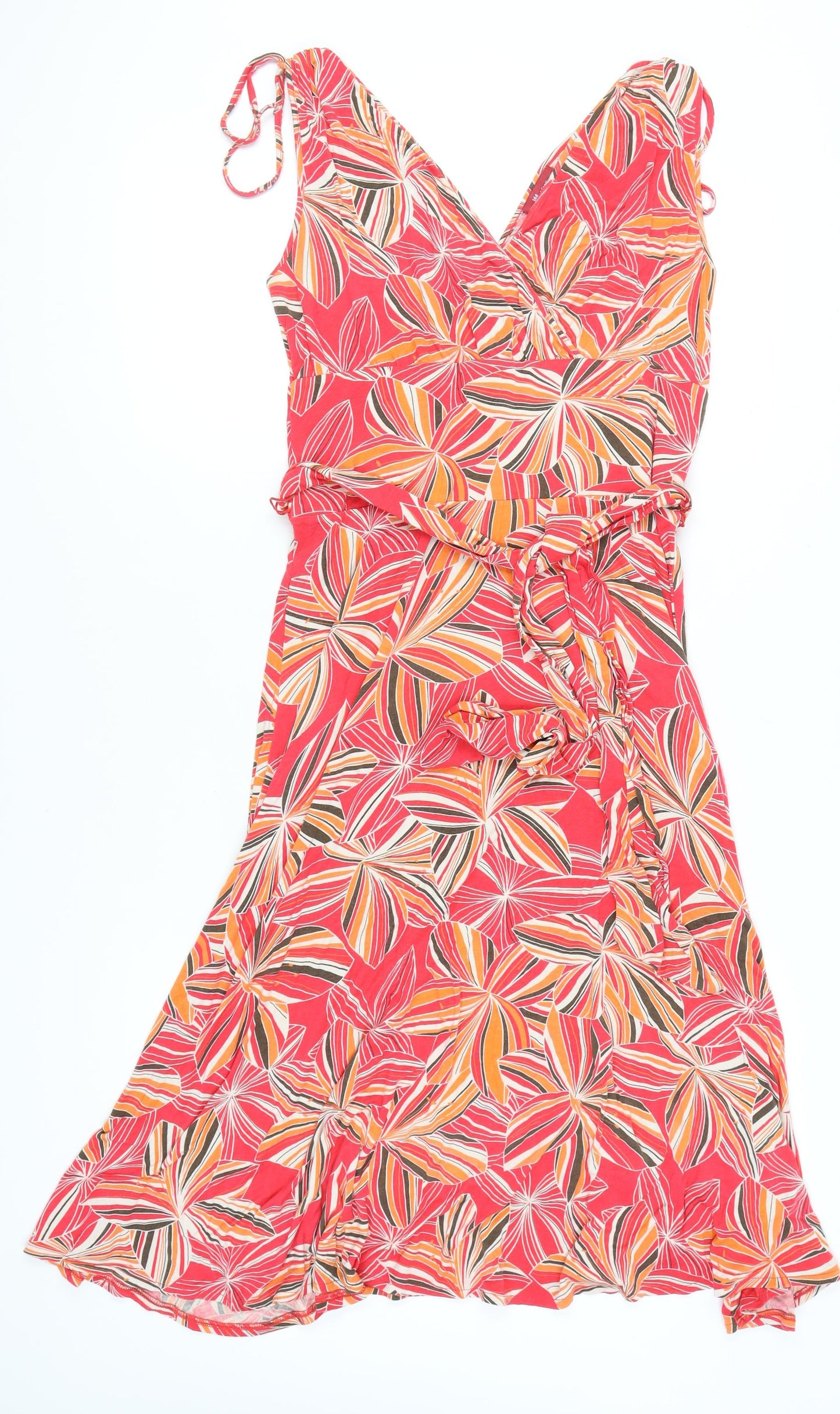 Monsoon Women's Red Floral V-Neck Strappy Dress