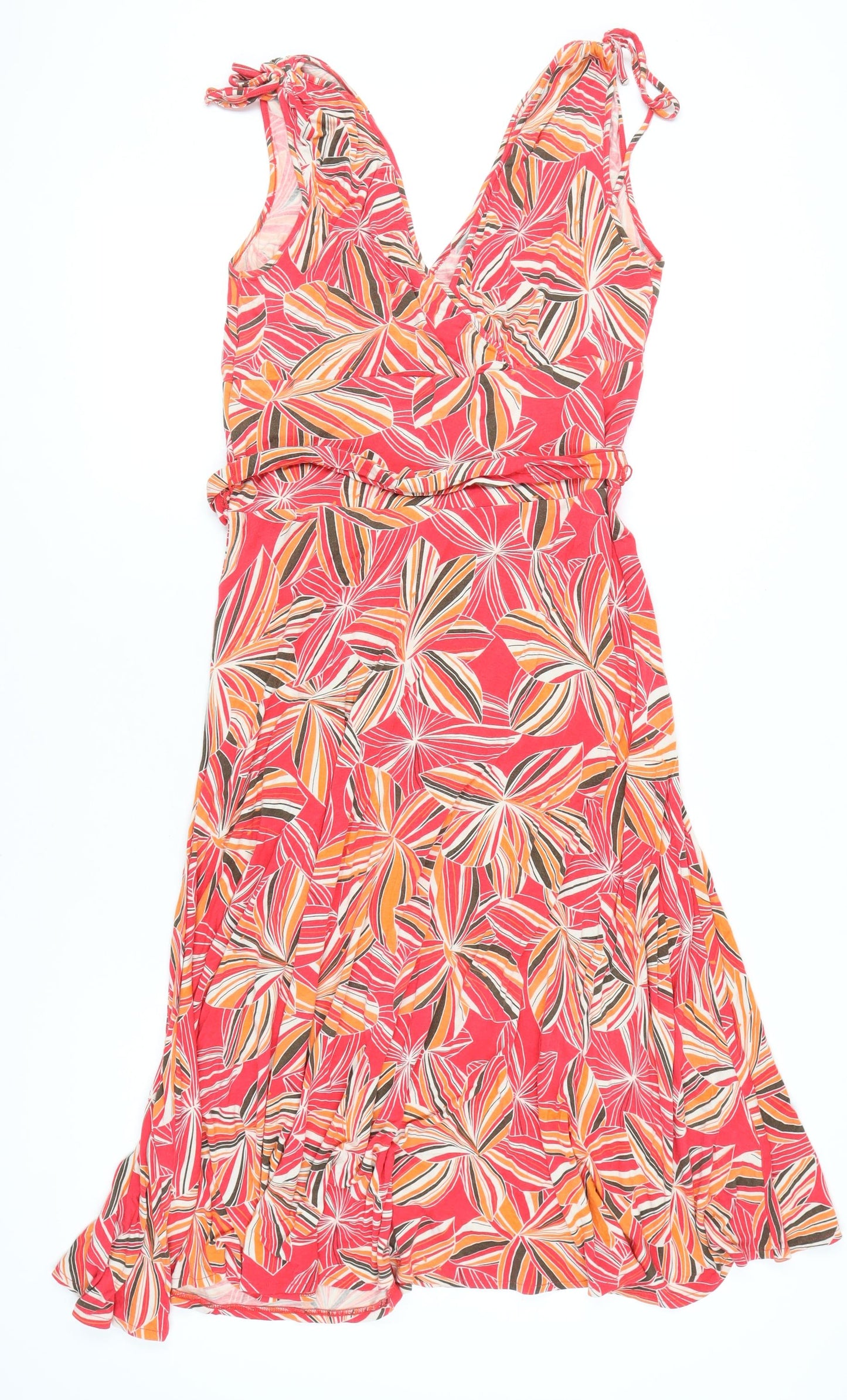 Monsoon Women's Red Floral V-Neck Strappy Dress