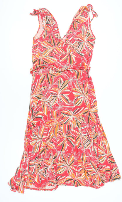 Monsoon Women's Red Floral V-Neck Strappy Dress