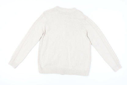 Womens UK Size L Isle Essentials Beige Cardigan Jumper