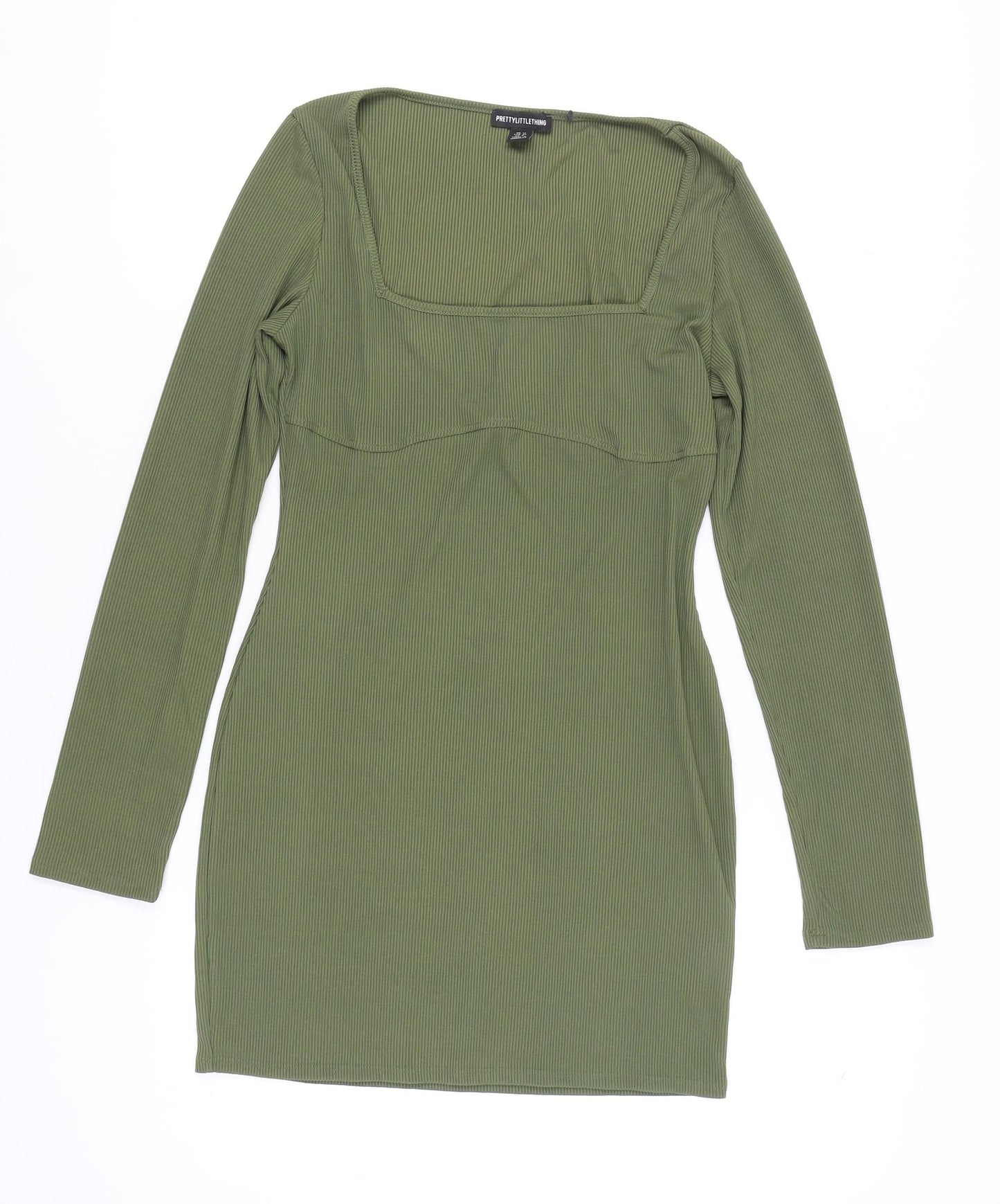PrettyLittleThing Women's Green Bodycon Dress UK 12