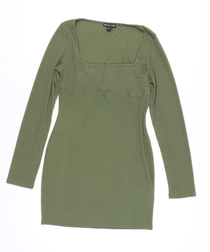 PrettyLittleThing Women's Green Bodycon Dress UK 12