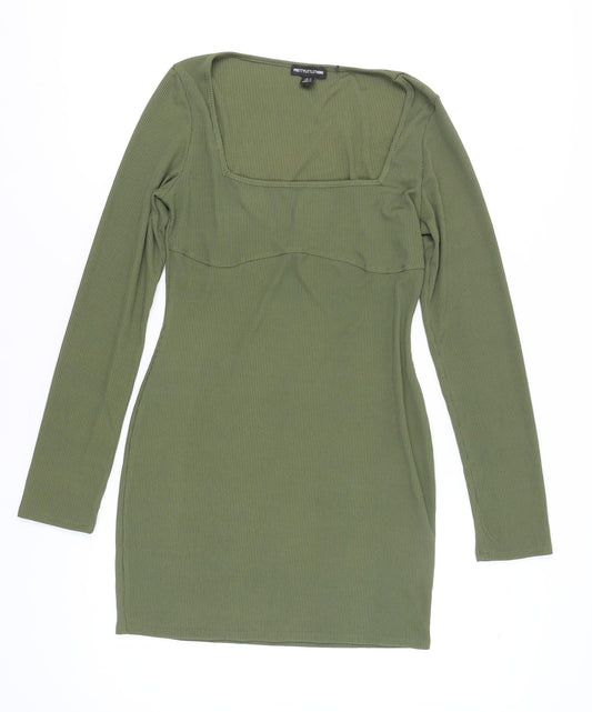 PrettyLittleThing Women's Green Bodycon Dress UK 12