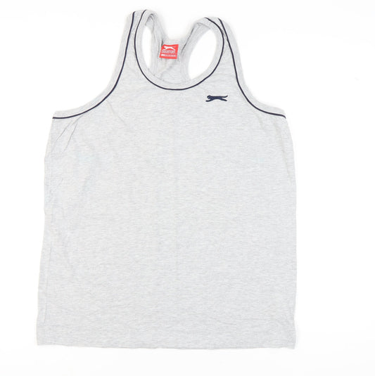 Slazenger Men's Grey XL Sleeveless T-Shirt, Cotton-Viscose Blend