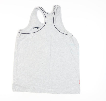 Slazenger Men's Grey XL Sleeveless T-Shirt, Cotton-Viscose Blend