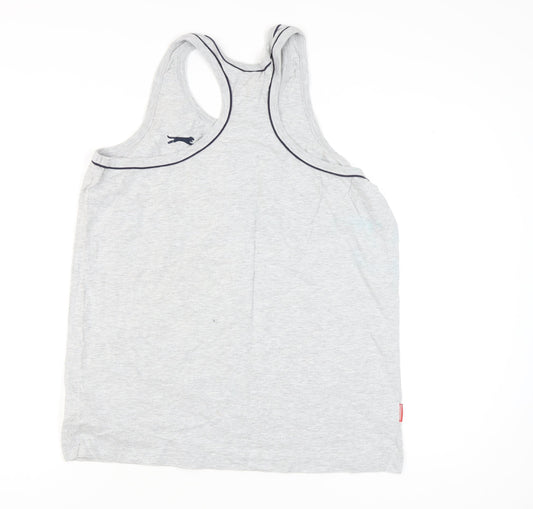 Slazenger Men's Grey XL Sleeveless T-Shirt, Cotton-Viscose Blend