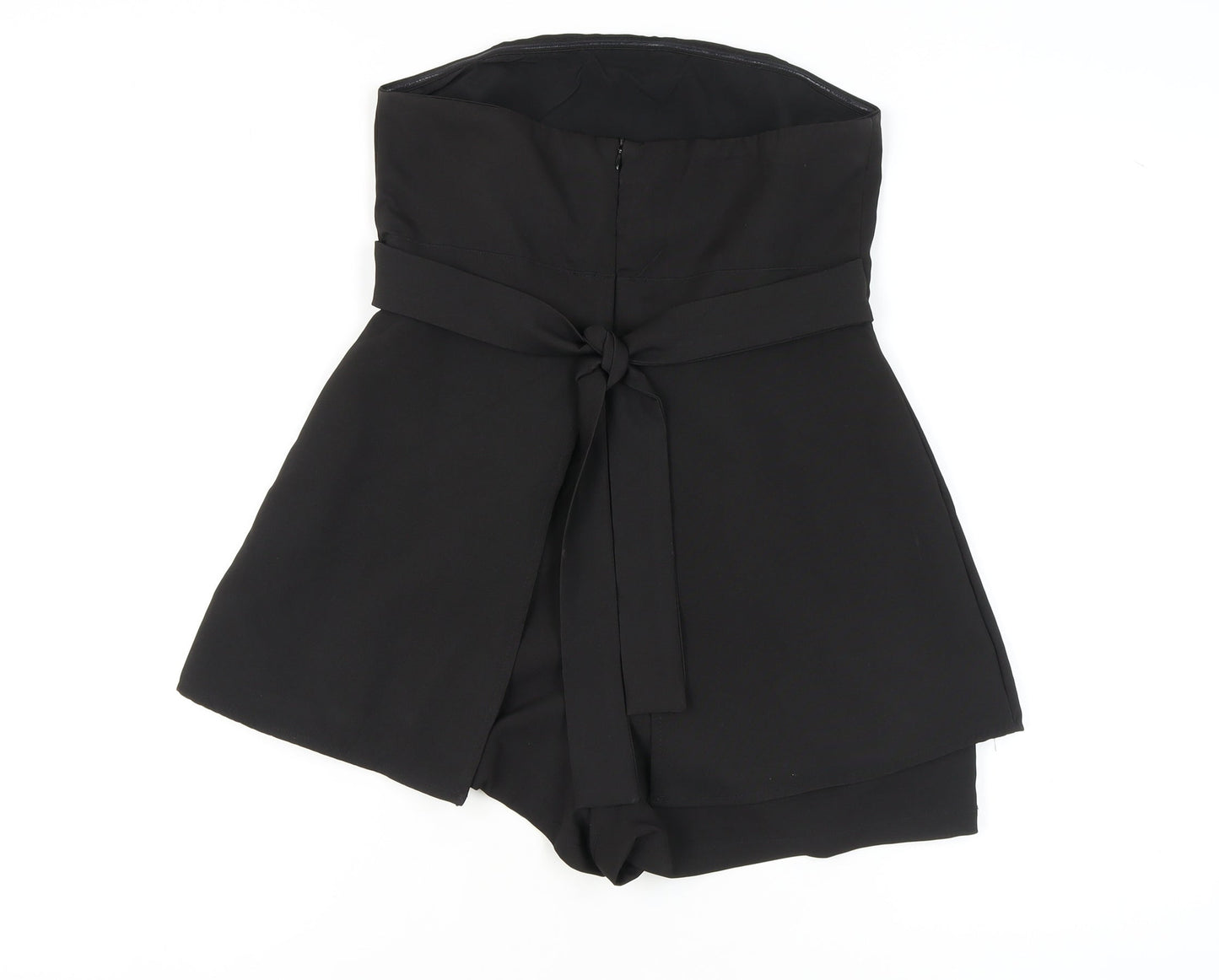 Missguided Women's Black Belted Strapless Playsuit, M, Party Ready