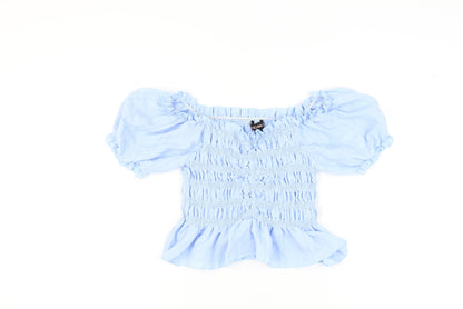 Womens UK Size M Pink Vanilla Blue Basic Blouse
