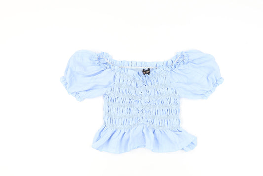 Womens UK Size M Pink Vanilla Blue Basic Blouse