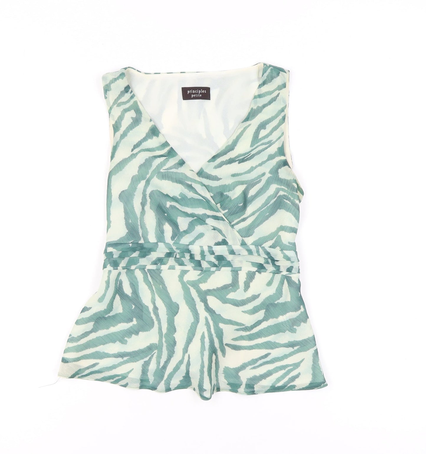 Womens UK Size 8 Principles Green Wrap Blouse