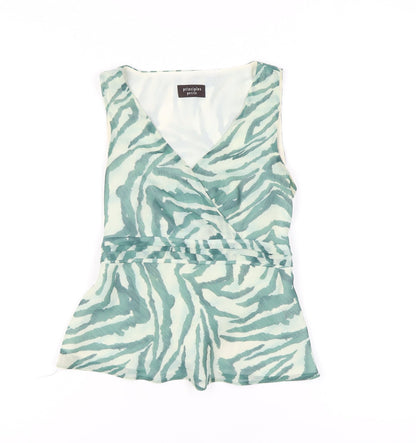 Womens UK Size 8 Principles Green Wrap Blouse