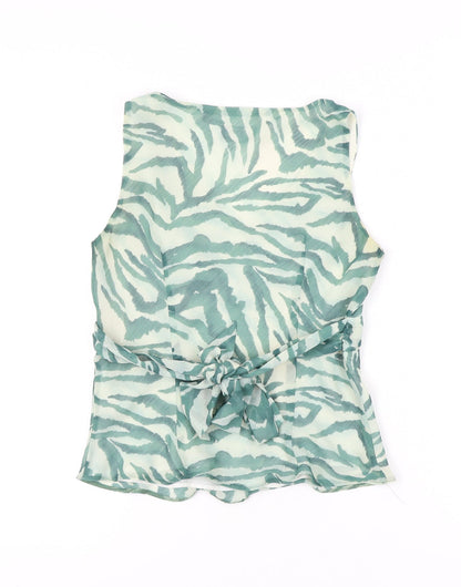 Womens UK Size 8 Principles Green Wrap Blouse