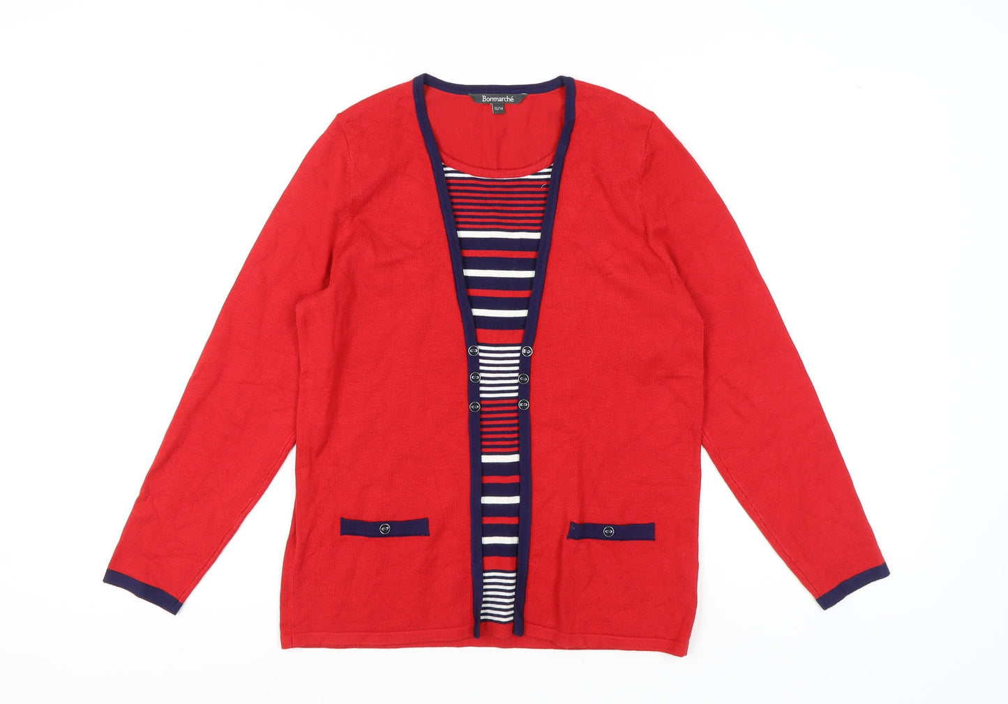 Womens UK Size 12 Bonmarché Red Cardigan