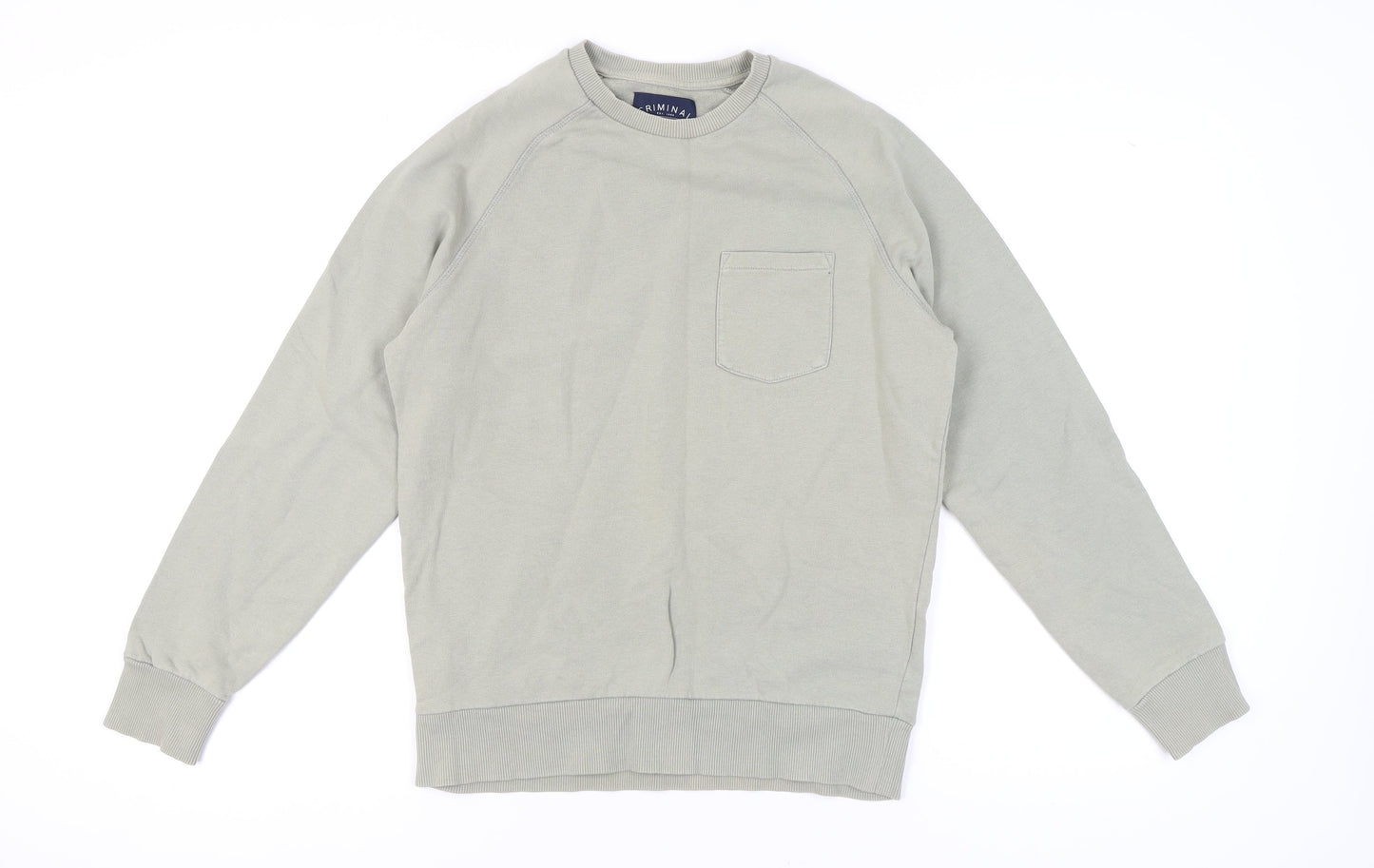 Mens UK Size M Criminal Green Pullover Sweatshirt