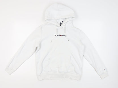 Tommy Jeans Men's White Logo Hoodie, Size S