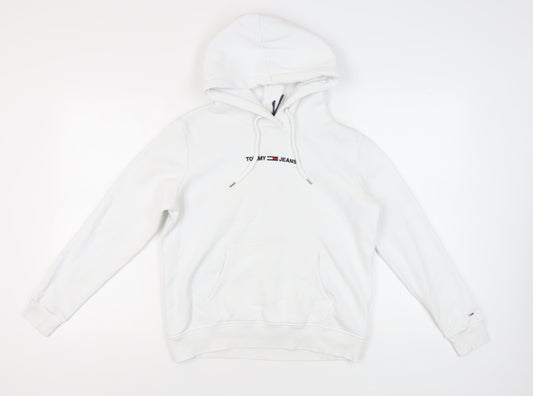Tommy Jeans Men's White Logo Hoodie, Size S
