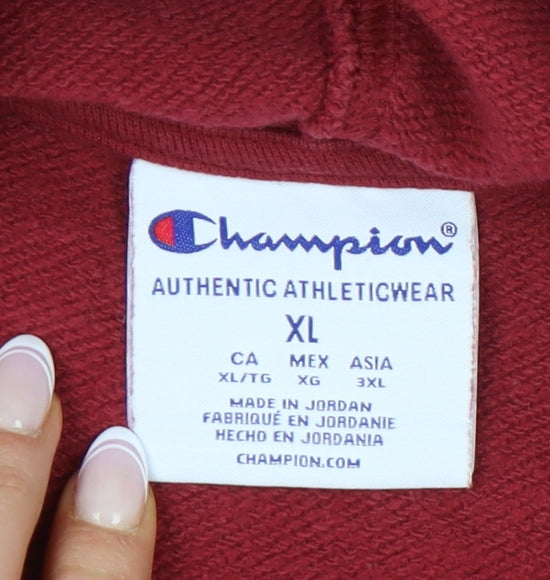 Mens UK Size XL Champion Red Pullover Hoodie