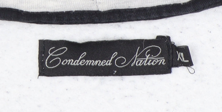 Condemned Nation Men's XL Grey Full Zip Hoodie