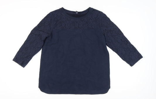Lands' End Women's Blue Lace Blouse Size M