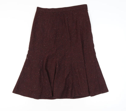 Marks & Spencer Women's Red Midi Flare Skirt, Size 8