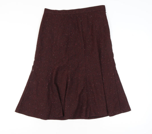 Marks & Spencer Women's Red Midi Flare Skirt, Size 8