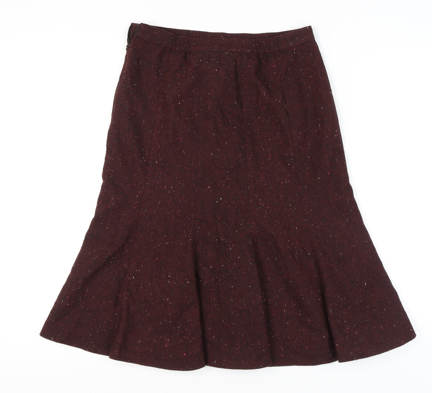 Marks & Spencer Women's Red Midi Flare Skirt, Size 8