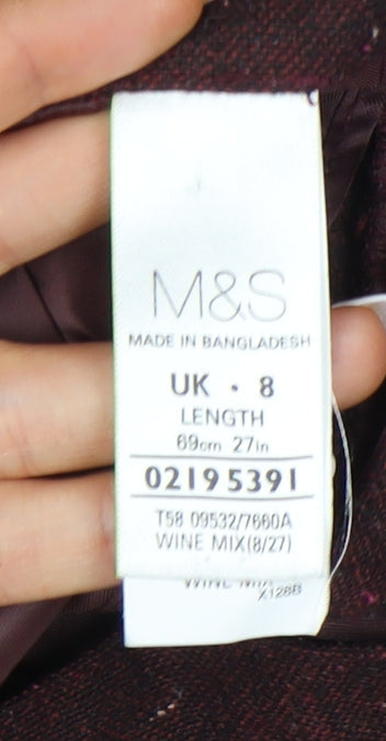 Marks & Spencer Women's Red Midi Flare Skirt, Size 8