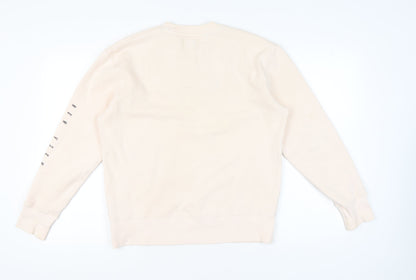 Topman Beige Men's XS Graphic Pullover Sweatshirt