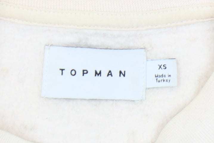 Topman Beige Men's XS Graphic Pullover Sweatshirt