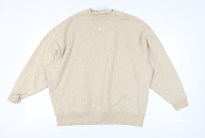 Nike Unisex Beige XS Sweatshirt Crew Neck Logo Casual