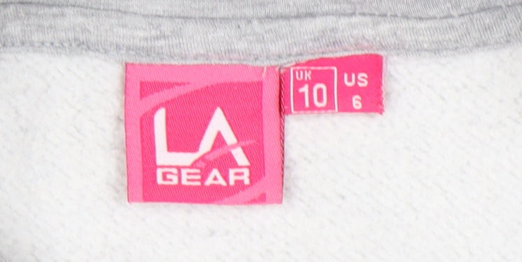 Womens UK Size 10 LA Gear Grey Pullover Hoodie