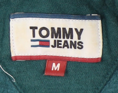 Tommy Jeans Men's Green Pullover Hoodie Size M