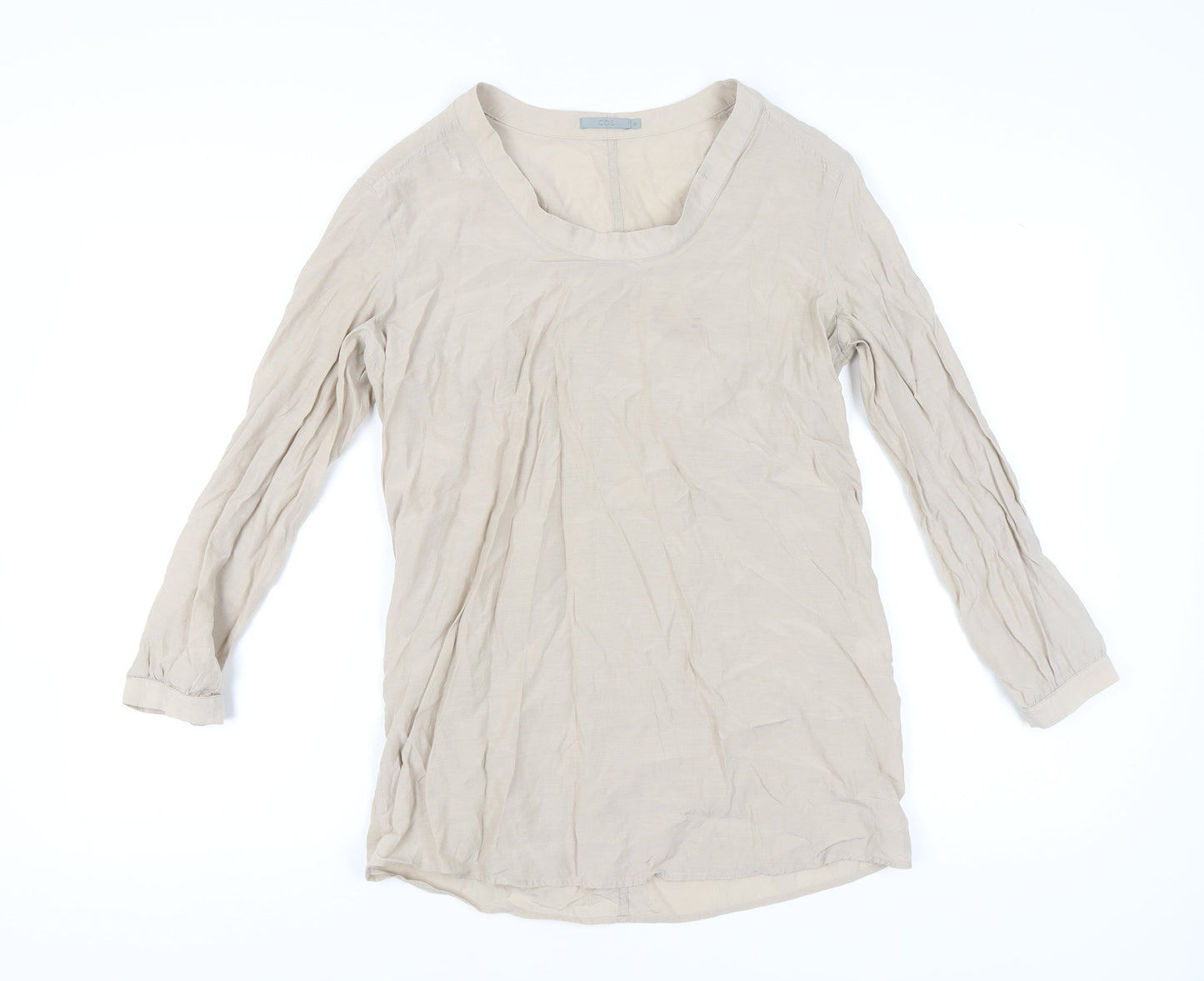 Womens UK Size 12 COS Beige Basic Blouse