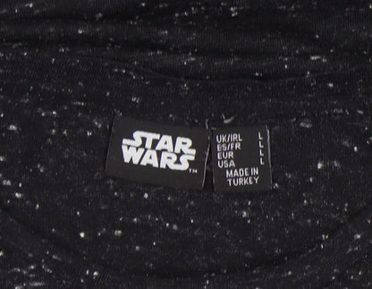 Star Wars Men's Black L T-Shirt, Graphic Print, Crew Neck