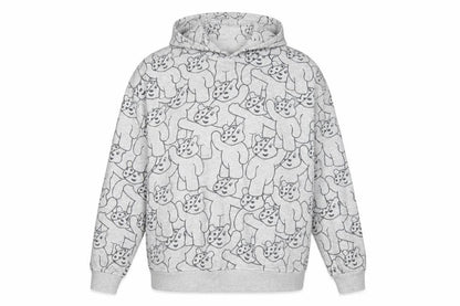 Front view of George unisex grey xl hoodie with charity theme