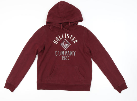 Hollister Women's Red Hoodie M - Casual College Style