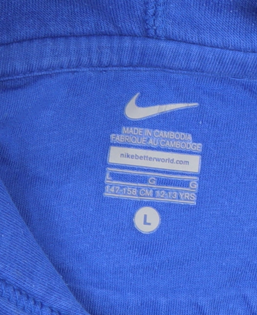 Nike Boys Blue Pullover Hoodie L - Activewear Sportswear