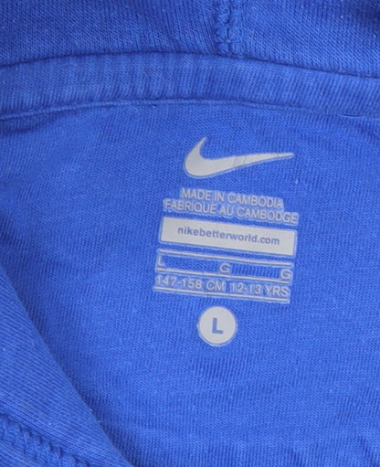 Nike Boys Blue Pullover Hoodie L - Activewear Sportswear