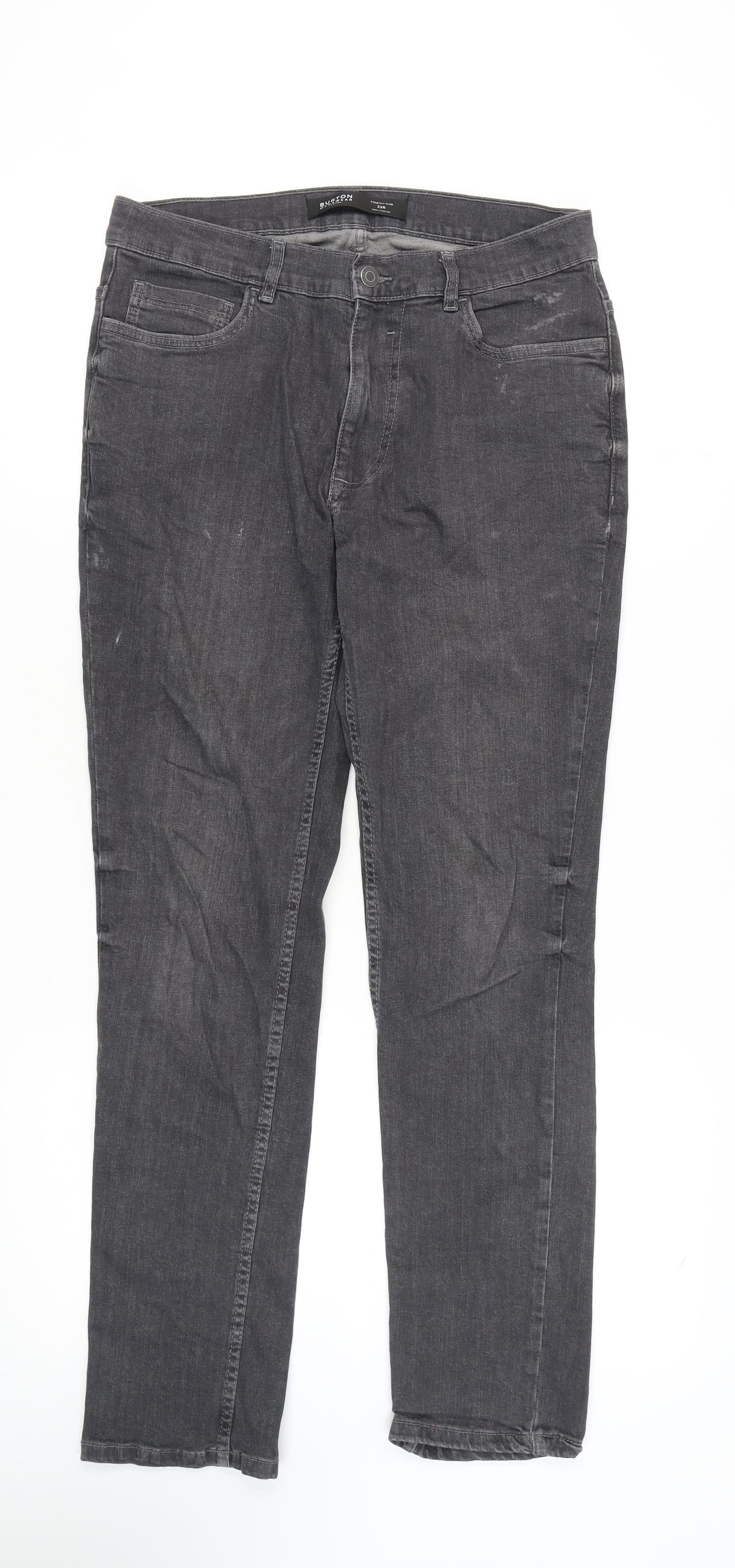 Mens UK Size 32 Burton Slim Fit Slim Grey Jeans