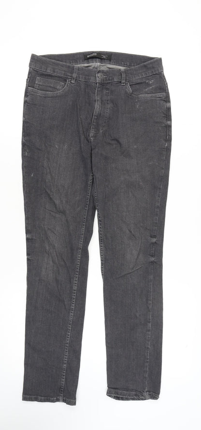 Mens UK Size 32 Burton Slim Fit Slim Grey Jeans