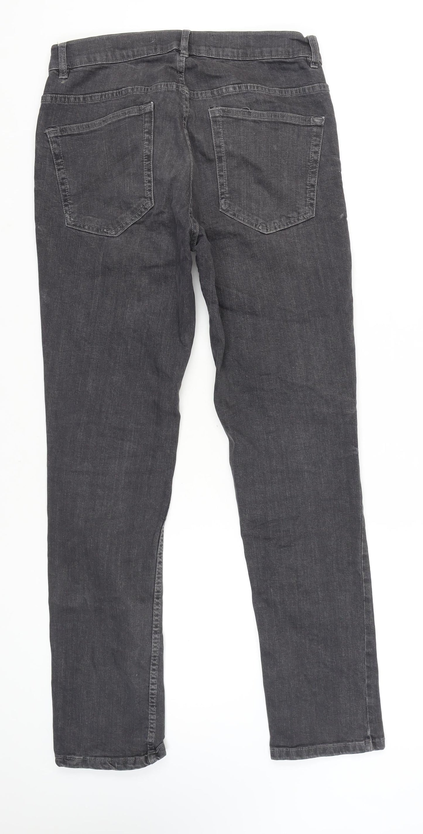 Mens UK Size 32 Burton Slim Fit Slim Grey Jeans