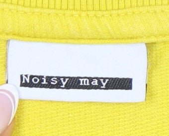 Noisy May Women's Yellow Hoodie, Size S, Cotton, Casual Wear